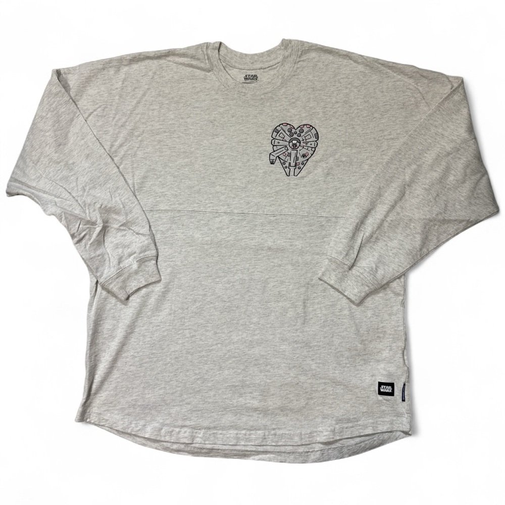 STAR WARS Light Gray Long Sleeve Tee with Heart Graphic Women’s‎ Large